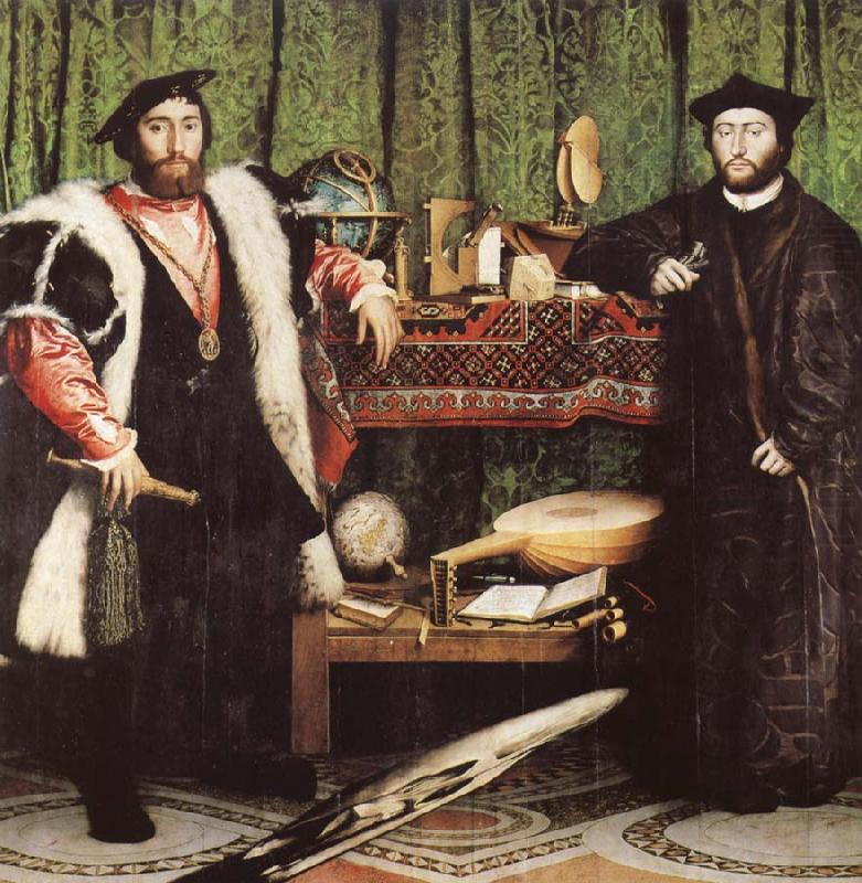 HOLBEIN, Hans the Younger The French Ambassadors china oil painting image